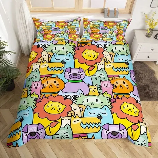 Cartoon Animal Theme Bedding SetsGift For Your Girlfriend Boyfriend Gift For Love Gift For Friend Best Valentine Present Holiday Gift