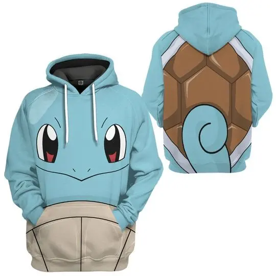 3D Squirtle Zenigame All Over Print Hoodie Apparel