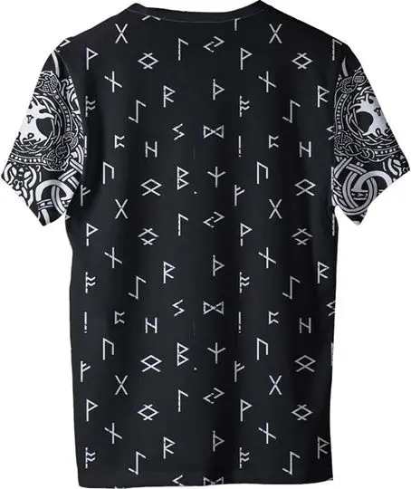 Mens Midgard Serpent 3D Print T-Shirt, Summer Quick Dry Teen Fashion Viking Rune Amulet Short Sleeve Tops,Black,M Meaningful Gift For Family Gift For Boyfriend Valentine Gift