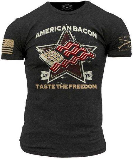 Grunt Style American Bacon T-Shirt Meaningful Gift For Family Gift For Boyfriend Valentine Gift