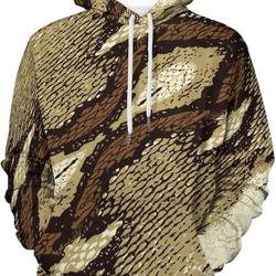 Snake Skin Stripe Pattern 3D Printed Hoodie