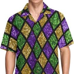 Fisyme Mardi Gras Hawaiian Shirt Gift For Your Girlfriend Boyfriend Gift For Love Gift For Friend Best Valentine Present Holiday Gift