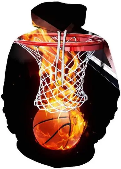 Flame Basketball 3D Hoodie Couple