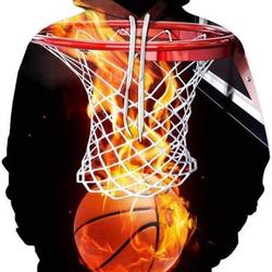 Flame Basketball 3D Hoodie Couple