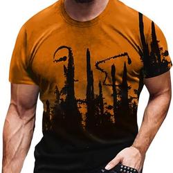 Men's Summer Novelty Shirts 3D Digital Print Slim-Fit Crew Neck Short Sleeve T Shirt for Men Casual Hip Hop Tees Tops Meaningful Gift For Family Gift For Boyfriend Valentine Gift