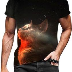 Men's Street Muscle Short Sleeve 3D Wolf Print Personality Fashion T-Shirt Summer Crewneck Tee Regular Fit Shirts Top Meaningful Gift For Family Gift For Boyfriend Valentine Gift
