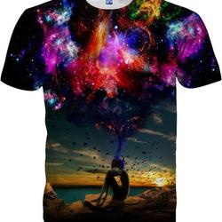 3D Print Shirts Colorful Space Graphic Tees for Men Women Teens Meaningful Gift For Family Gift For Boyfriend Valentine Gift