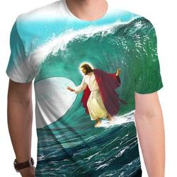 Surfs Up Jesus 3D T-Shirt Meaningful Gift For Family Gift For Boyfriend Valentine Gift