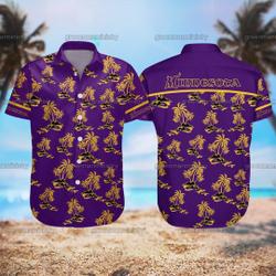 Minnesota Hawaiian Shirt, Minnesota Football Beach Gift For Your Girlfriend Boyfriend Gift For Love Gift For Friend Best Valentine Present Holiday Gift