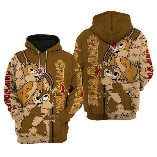 Chip And Dale Chipmunk | Disney 3D Hoodie