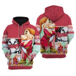 Red Grumpy Dwarf | Disney 3D Hoodie