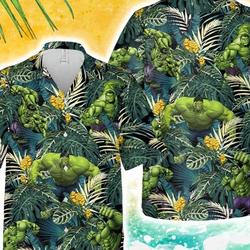 Hulk Hawaiian Shirt, The Incredible Hulk Summer Button Up, Marvel Avengers Summer Trip Family Hawaiian Shirt Gift For Your Girlfriend Boyfriend Gift For Love Gift For Friend Best Valentine Present Holiday Gift