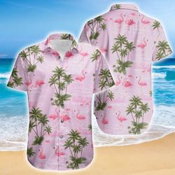 Pink Flamingo Hawaiian Shirts Gift For Your Girlfriend Boyfriend Gift For Love Gift For Friend Best Valentine Present Holiday Gift