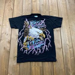 Vintage 90's American Thunder Feel The Wind Eagle 3D T-Shirt Meaningful Gift For Family Gift For Boyfriend Valentine Gift