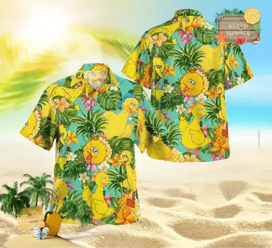 Big Bird Tropical Hawaiian Shirt Gift For Your Girlfriend Boyfriend Gift For Love Gift For Friend Best Valentine Present Holiday Gift