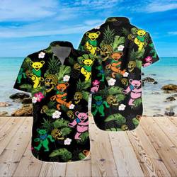 Grateful Dead Bear Skull Pineapple Hawaii Shirt Gift For Your Girlfriend Boyfriend Gift For Love Gift For Friend Best Valentine Present Holiday Gift