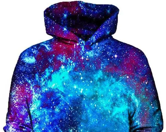 Blue Galaxy Celestial Cosmic Colorful Vibrant 3D Graphic Print Pullover Hoodie
