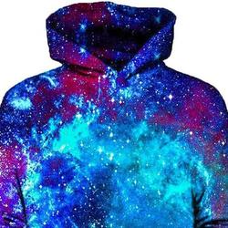 Blue Galaxy Celestial Cosmic Colorful Vibrant 3D Graphic Print Pullover Hoodie