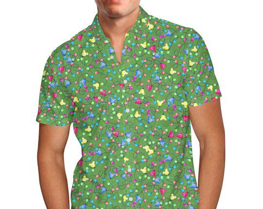 Mouse Ears Christmas Lights Disney Hawaiin Shirt Gift For Your Girlfriend Boyfriend Gift For Love Gift For Friend Best Valentine Present Holiday Gift