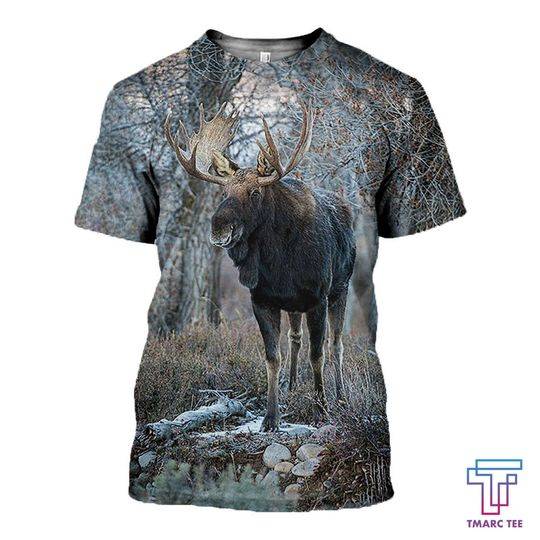 Moose Hunting Shirts 3D Meaningful Gift For Family Gift For Boyfriend Valentine Gift