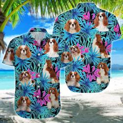 Cavalier King Charles Spaniel Hawaiian Shirt, Spaniel Summer Shirt Gift For Your Girlfriend Boyfriend Gift For Love Gift For Friend Best Valentine Present Holiday Gift