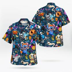 Stitch Halloween Hawaiian Shirt, Stitch Hawaiian Shirt Gift For Your Girlfriend Boyfriend Gift For Love Gift For Friend Best Valentine Present Holiday Gift