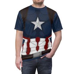 Captain America Unisex T-Shirt, Halloween Cosplay Costume Meaningful Gift For Family Gift For Boyfriend Valentine Gift