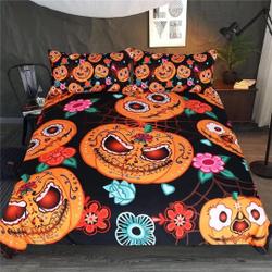 Halloween horror Pumpkins and spider Bedding Set Gift For Your Girlfriend Boyfriend Gift For Love Gift For Friend Best Valentine Present Holiday Gift