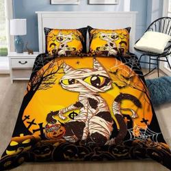 Mummy Black Cat Halloween Bedding Set Gift For Your Girlfriend Boyfriend Gift For Love Gift For Friend Best Valentine Present Holiday Gift