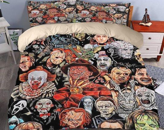Horror Movie Character Bedding Set Gift For Your Girlfriend Boyfriend Gift For Love Gift For Friend Best Valentine Present Holiday Gift