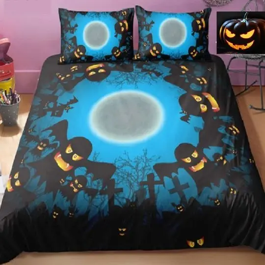 Halloween scary Ghosts Duvet Bedding Set, Halloween Bedding Set Gift For Your Girlfriend Boyfriend Gift For Love Gift For Friend Best Valentine Present Holiday Gift
