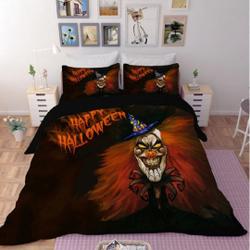 Happy Halloween Clown Duvet Bedding Set, Halloween Bedding Set Gift For Your Girlfriend Boyfriend Gift For Love Gift For Friend Best Valentine Present Holiday Gift