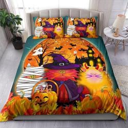 Cat Halloween night Bedding Set, Animal Halloween Quilt Set, Halloween Bedding Set Gift For Your Girlfriend Boyfriend Gift For Love Gift For Friend Best Valentine Present Holiday Gift