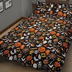 Everything HalloweenQuilted Bed Set, Halloween Quilt, Halloween Bedding, Spooky Quilted Bed Set, Halloween Bedding, Halloween Bedroom