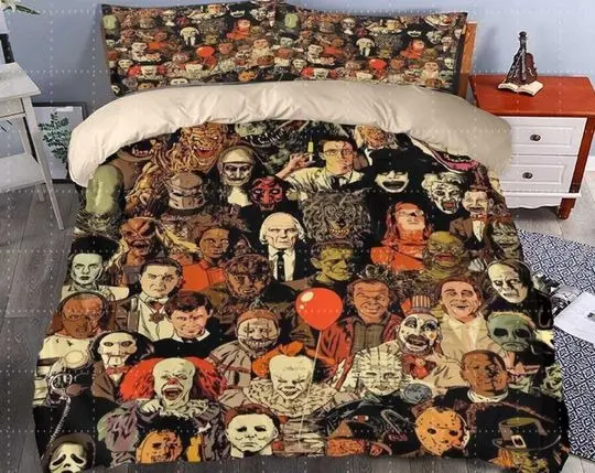 Horror Movie Character Bedding Set Gift For Your Girlfriend Boyfriend Gift For Love Gift For Friend Best Valentine Present Holiday Gift