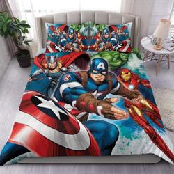 Avengers Captain America Super Hero Bedding Set DisneyGift For Your Girlfriend Boyfriend Gift For Love Gift For Friend Best Valentine Present Holiday Gift