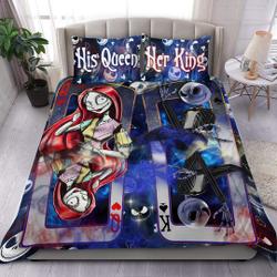 Jack Skellington & Sally Queen-King Bedding Set Gift For Your Girlfriend Boyfriend Gift For Love Gift For Friend Best Valentine Present Holiday Gift