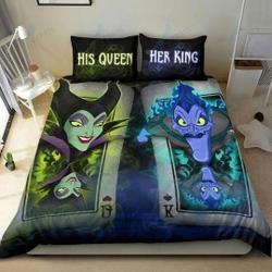 Disney Villians Characters Green Blue Nature Bedding Set Gift For Your Girlfriend Boyfriend Gift For Love Gift For Friend Best Valentine Present Holiday Gift