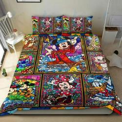 Cute Mickey Fantasia Red Black Colorful Nature Bedding Set Gift For Your Girlfriend Boyfriend Gift For Love Gift For Friend Best Valentine Present Holiday Gift