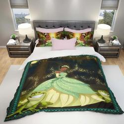 Tiana Princess Character Green Bedding Set Gift For Your Girlfriend Boyfriend Gift For Love Gift For Friend Best Valentine Present Holiday Gift