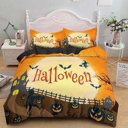 Farmhouse halloween bedding & pillowcase, gothic duvet cover, dorm bedding, goth decor toddler bedding, halloween gift