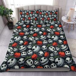 Jack Skellington Bedding Set, Horror Jack Skellington Duvet Cover, Halloween Jack Bed Set, Home Decoration, Halloween Gift