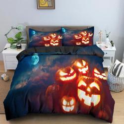 Happy pumpkins moon light halloween Bedding Set Gift For Your Girlfriend Boyfriend Gift For Love Gift For Friend Best Valentine Present Holiday Gift