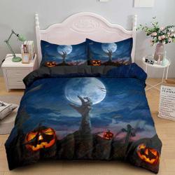 Zombie awakening, pumpkin halloween Bedding Set Gift For Your Girlfriend Boyfriend Gift For Love Gift For Friend Best Valentine Present Holiday Gift