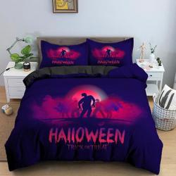 Neon pink halloween Bedding Set Gift For Your Girlfriend Boyfriend Gift For Love Gift For Friend Best Valentine Present Holiday Gift