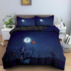 Night pumpkin halloween moon Bedding Set Gift For Your Girlfriend Boyfriend Gift For Love Gift For Friend Best Valentine Present Holiday Gift