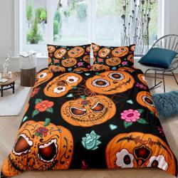 Cute spooky pumpkin Bedding Set Gift For Your Girlfriend Boyfriend Gift For Love Gift For Friend Best Valentine Present Holiday Gift