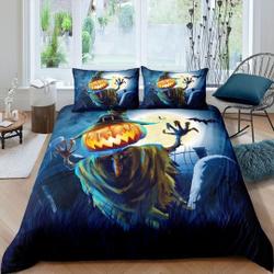 Pumpkin scarecrow halloween Bedding Set Gift For Your Girlfriend Boyfriend Gift For Love Gift For Friend Best Valentine Present Holiday Gift