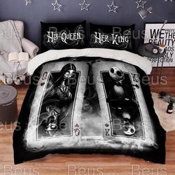 Jack Skellington And Sally Of Heart King Queen Bedding Set Gift For Your Girlfriend Boyfriend Gift For Love Gift For Friend Best Valentine Present Holiday Gift