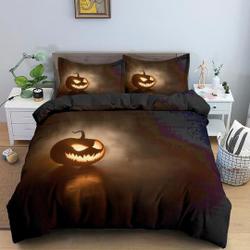 Spooky pumpkin simple halloween Bedding Set Gift For Your Girlfriend Boyfriend Gift For Love Gift For Friend Best Valentine Present Holiday Gift